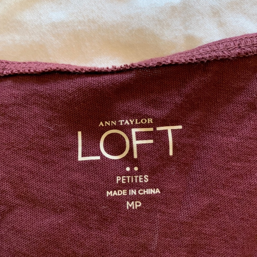 LOFT Plum Ruffle Tank - Picture 3 of 8
